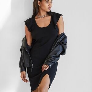 Express black Ruffle Sleeve Sweater Dress Flutter Sleeve knit women's size small